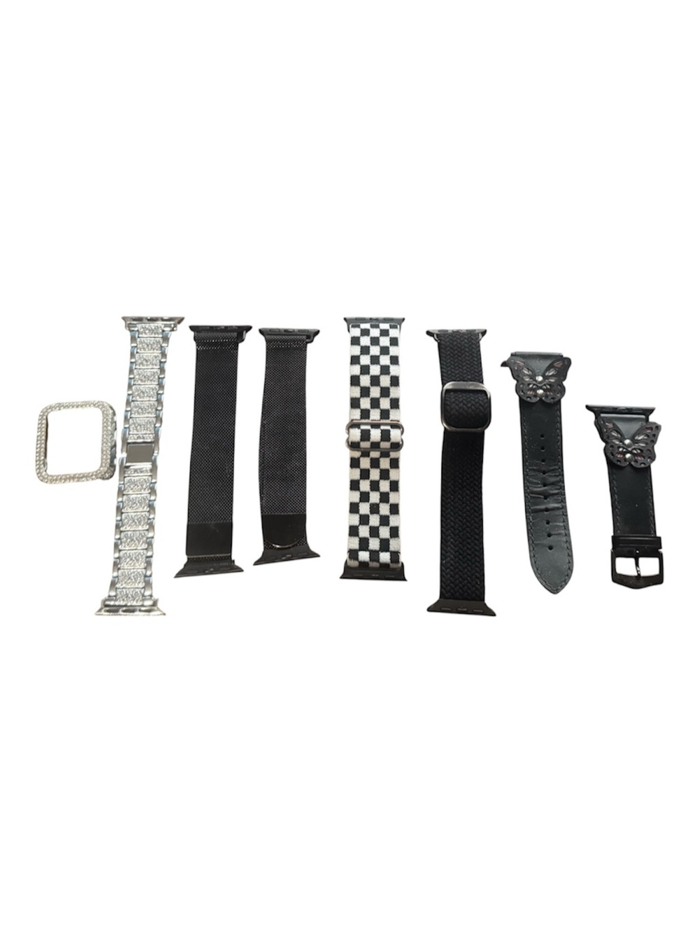 Interchangeable Black & Silver Apple Watch Bands